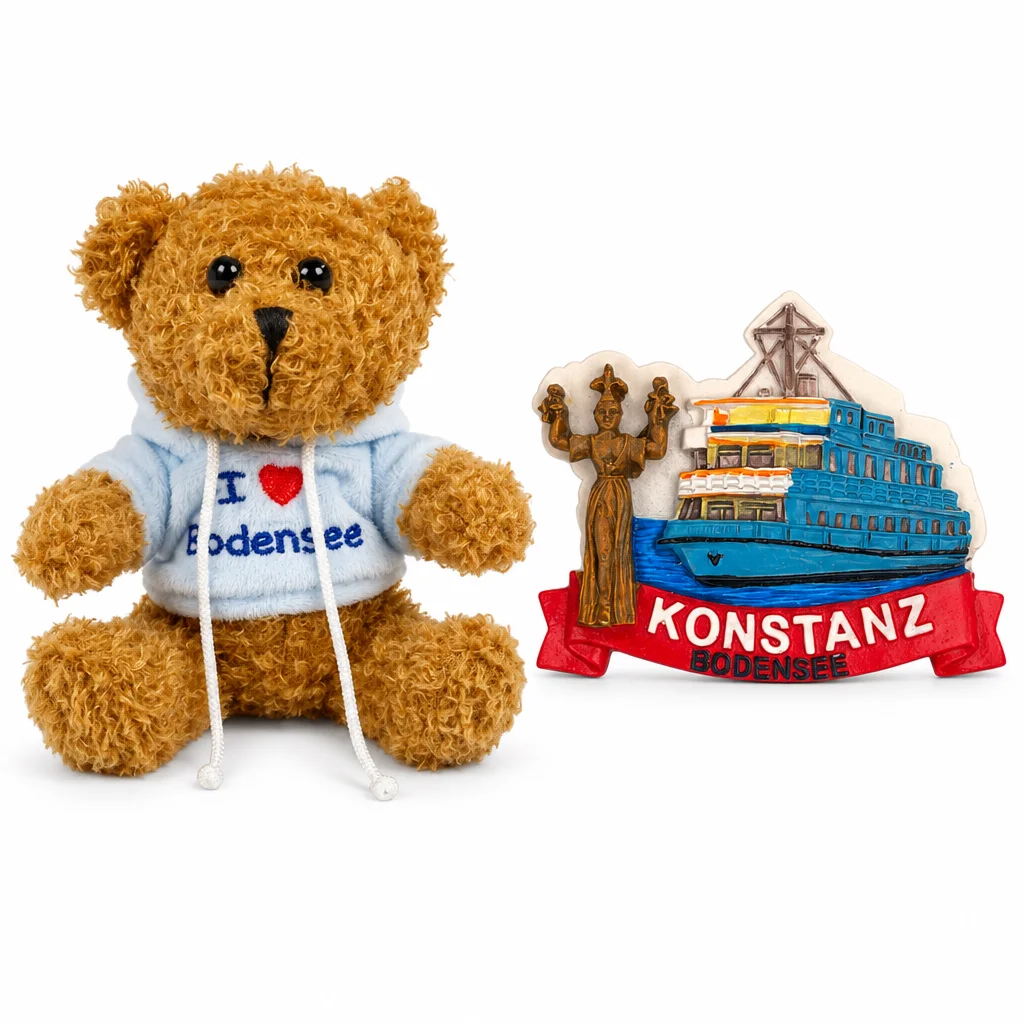 Plüschbär & Konstanz Magnet – kleines Bodensee-Geschenk – Zusammenstellung der enthaltenen Artikel